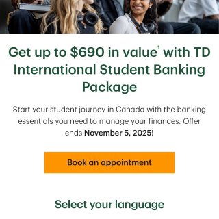 TD新开账户💳留学生开户奖励$690❗️...