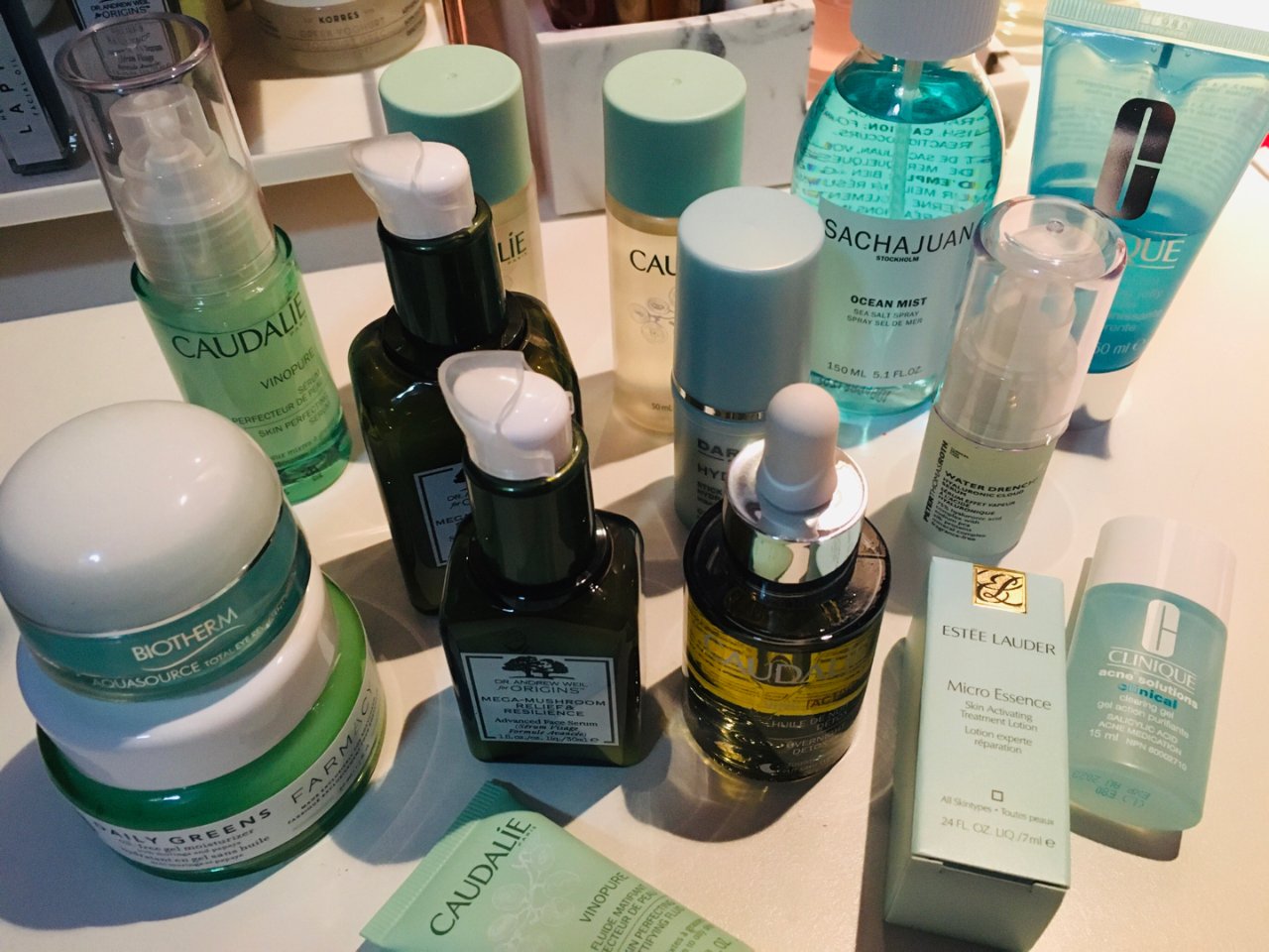 Biotherm 碧欧泉,Farmacy,Caudalie 欧缇丽,Origins 悦木之源,Estee Lauder 雅诗兰黛,Clinique 倩碧,Darphin 迪梵,Peter Thomas Roth 彼得罗夫,Sachajuan