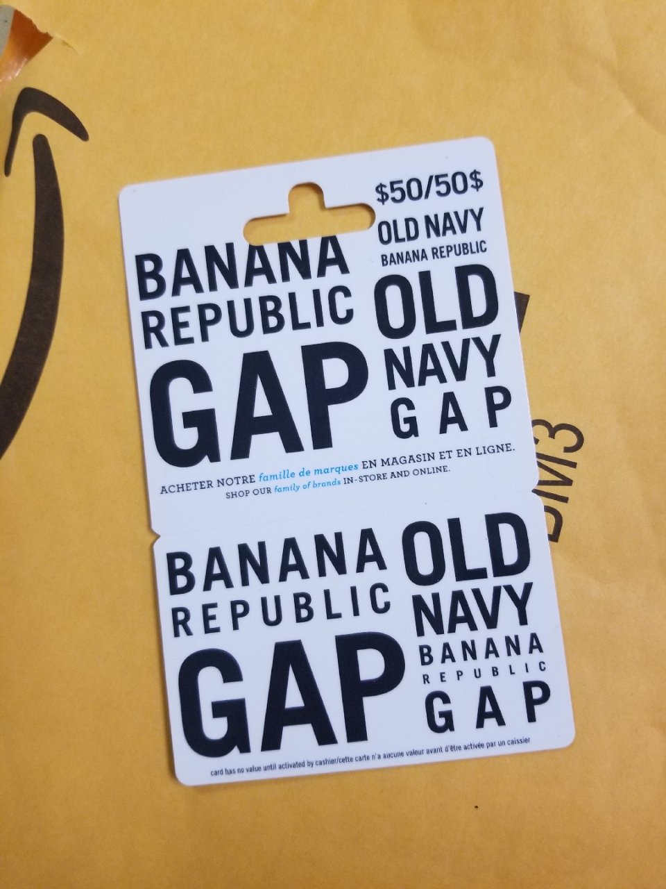 Gap $50八折礼品卡到了...