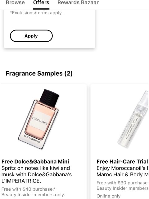 Sephora满赠和积分兑换香水