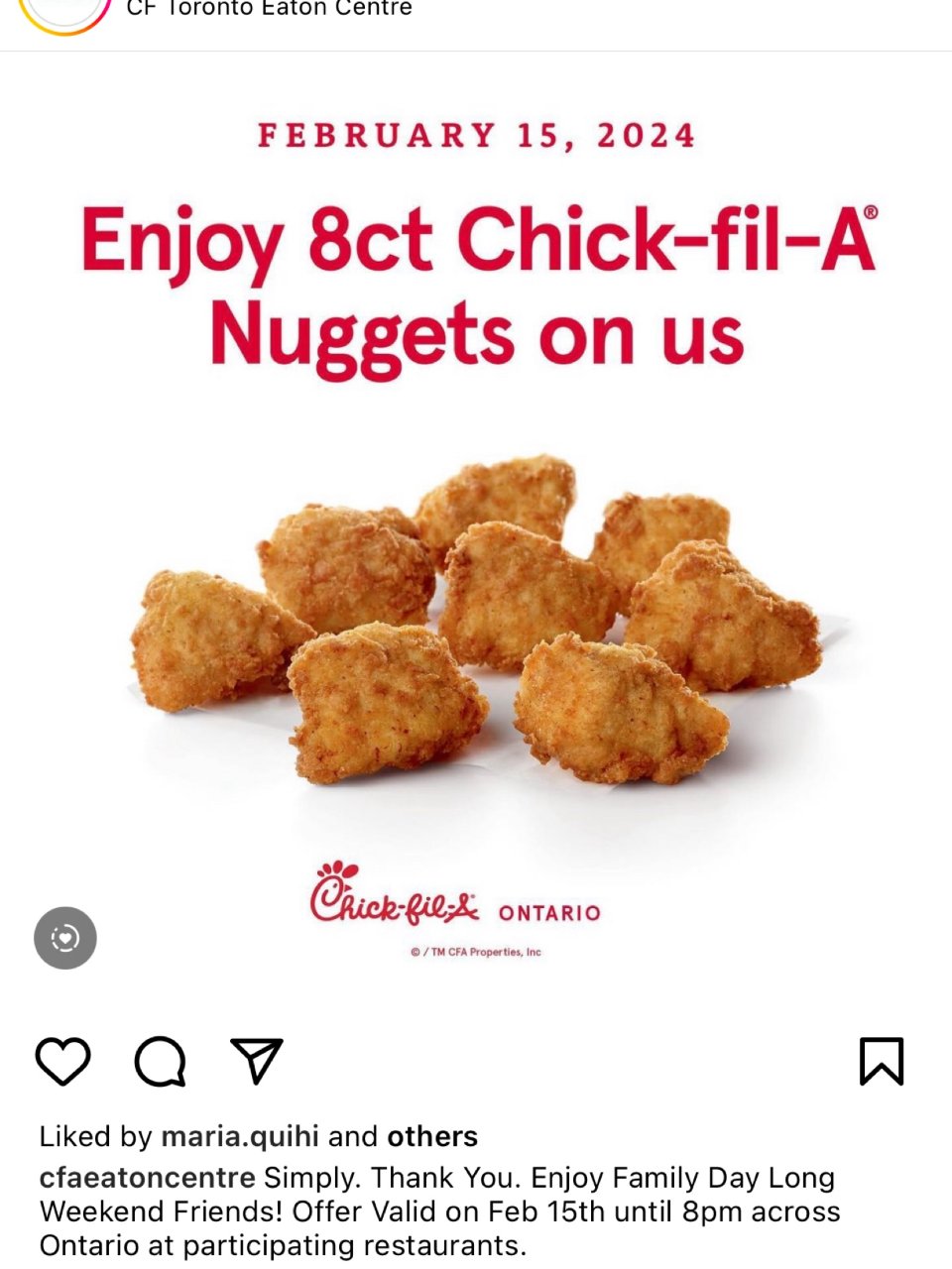 🇨🇦 Chick fil A 免费领8p...