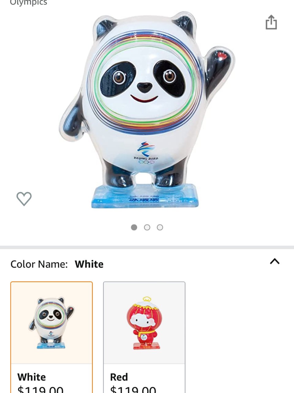 Beijing 2022 Olympic and Paralympic Winter Games Mascots Bing Dwen Dwen/Xue Rong Rong Action Figures Toy Ornaments Olympics (White) : Amazon.ca: Everything Else