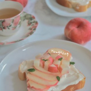 ☀️｜美丽的食物🍑桃子酸奶吐司🍞...