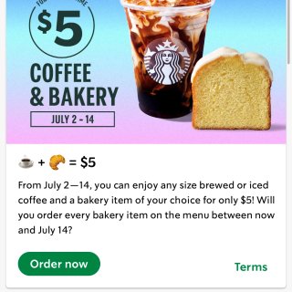 星巴克$5☕️+🥐offer...