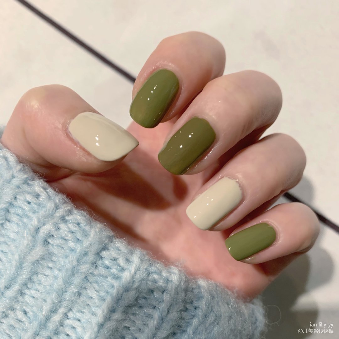 美甲分享【essie】豆沙绿太春天了吧