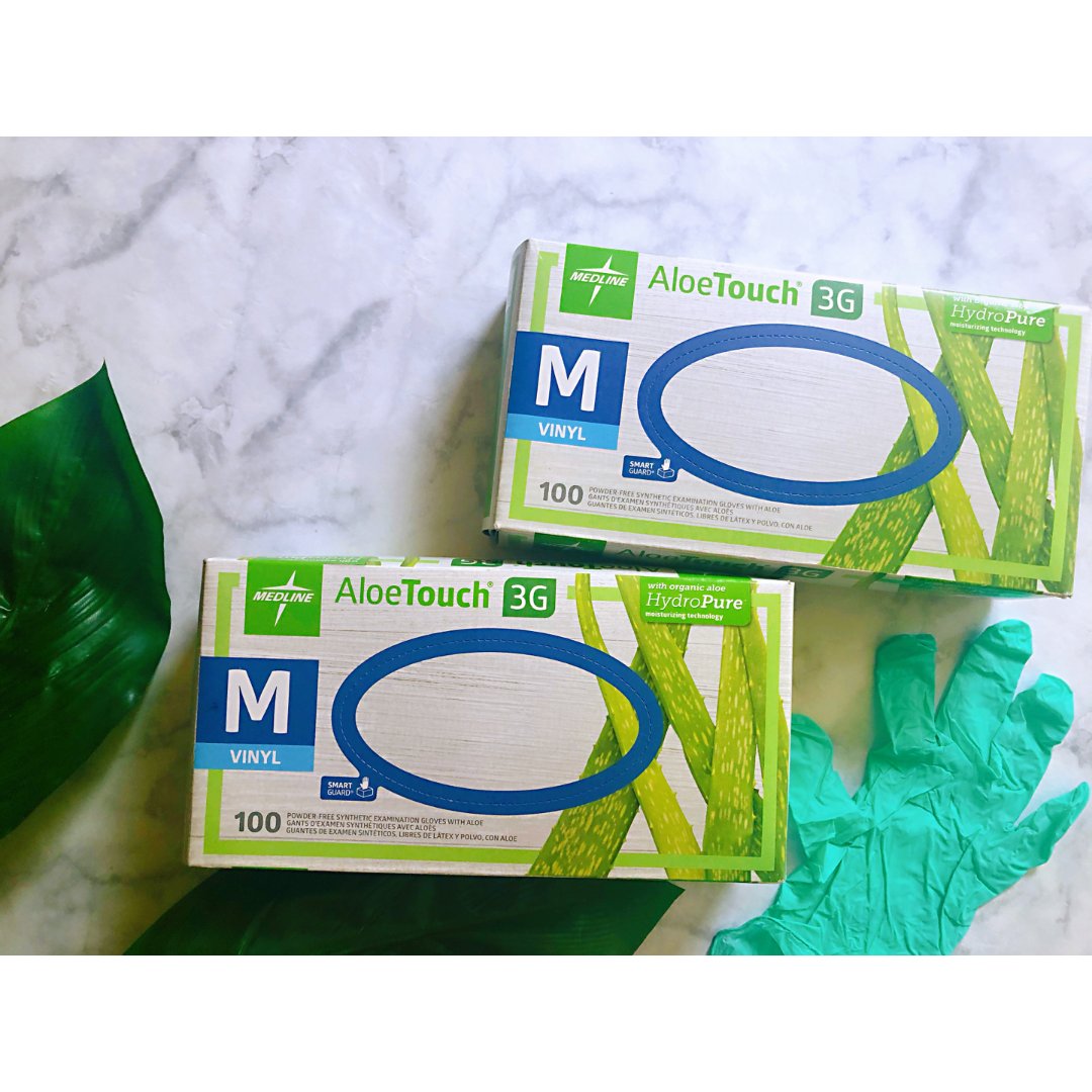 青medline aloe touch vinyl 手套