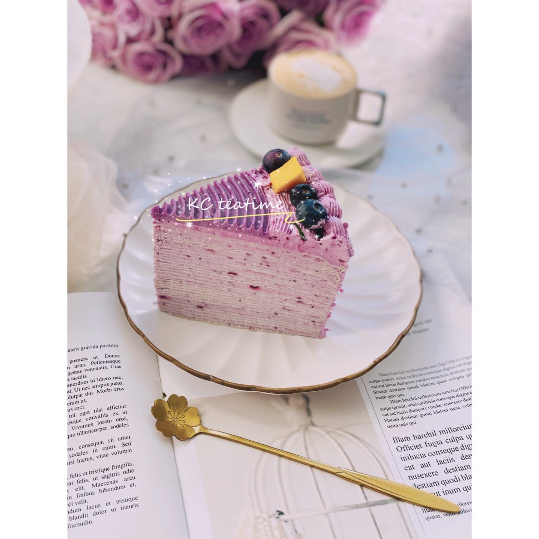 蓝莓芝士千层蛋糕,梦一样的美