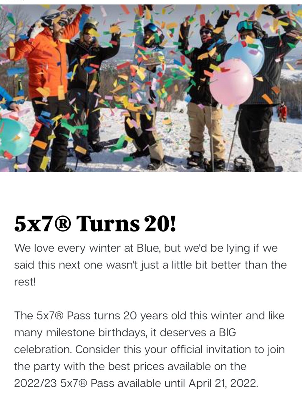 5x7® Pass | Blue Mountain Resort