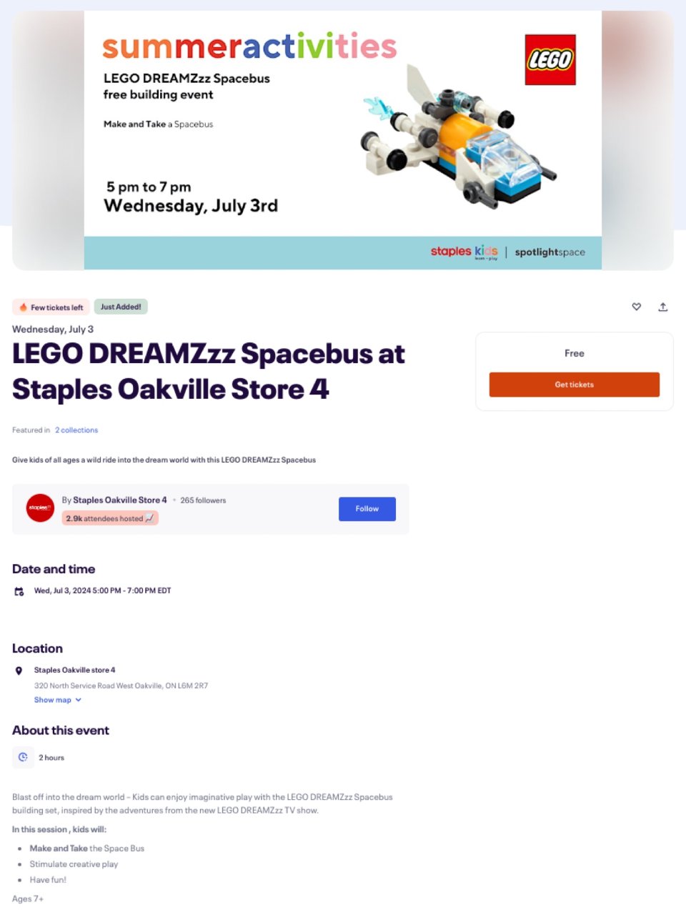 🇨🇦Staples🆓lego活动！！...