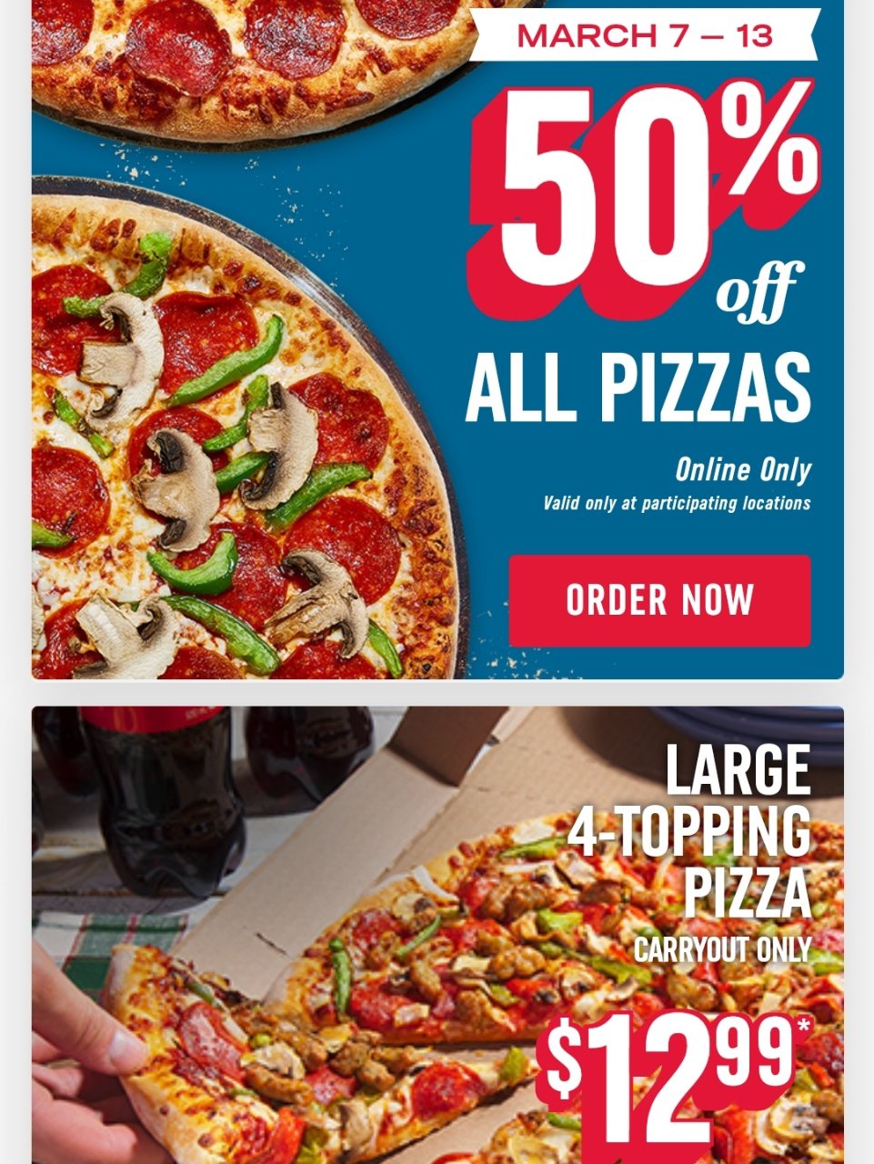 Domino's 特价周 所有Pizza...