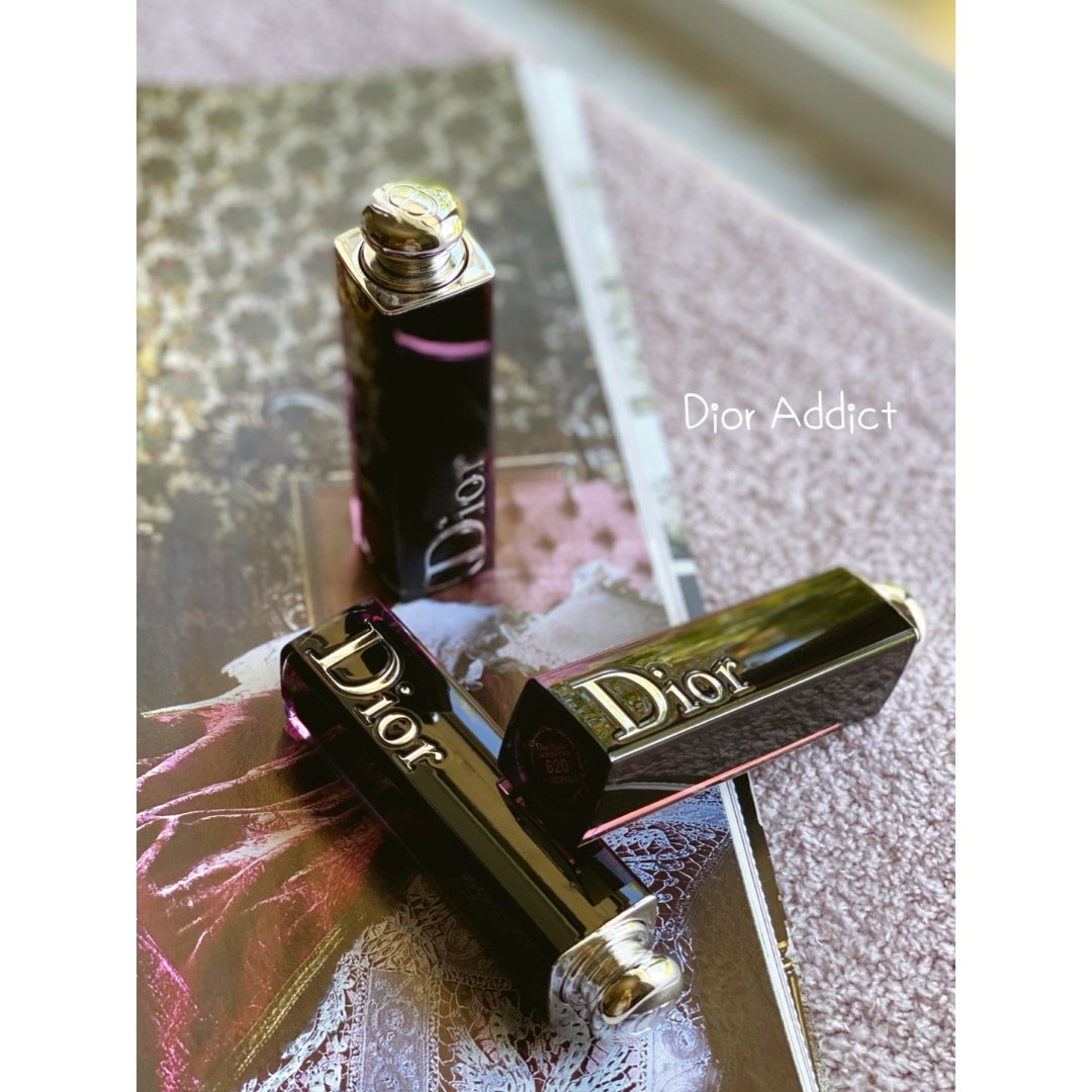 口红试色|dior addict|黑管漆光唇膏|大热色号对比