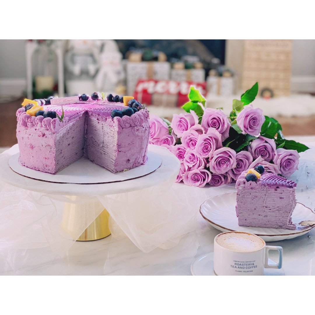 蓝莓芝士千层蛋糕,梦一样的美
