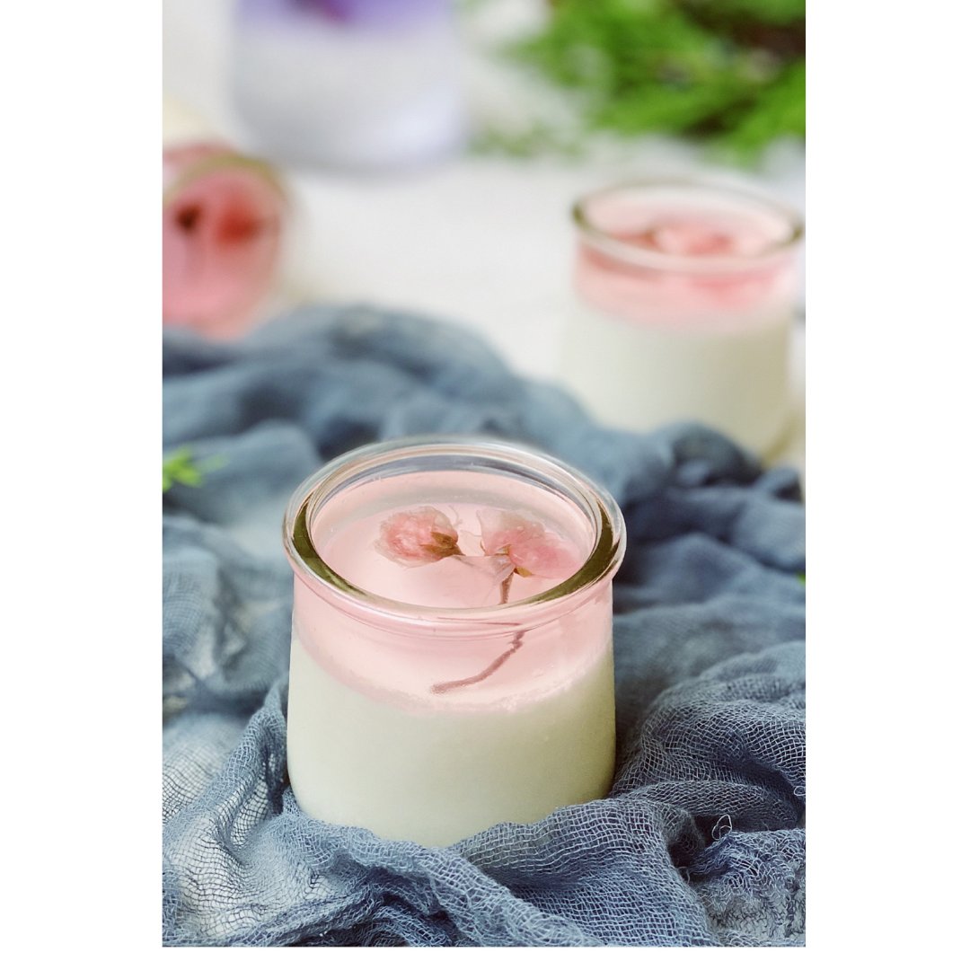 高颜值甜品diy|粉色少女心之樱花奶冻