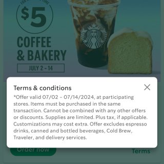 星巴克$5☕️+🥐offer...