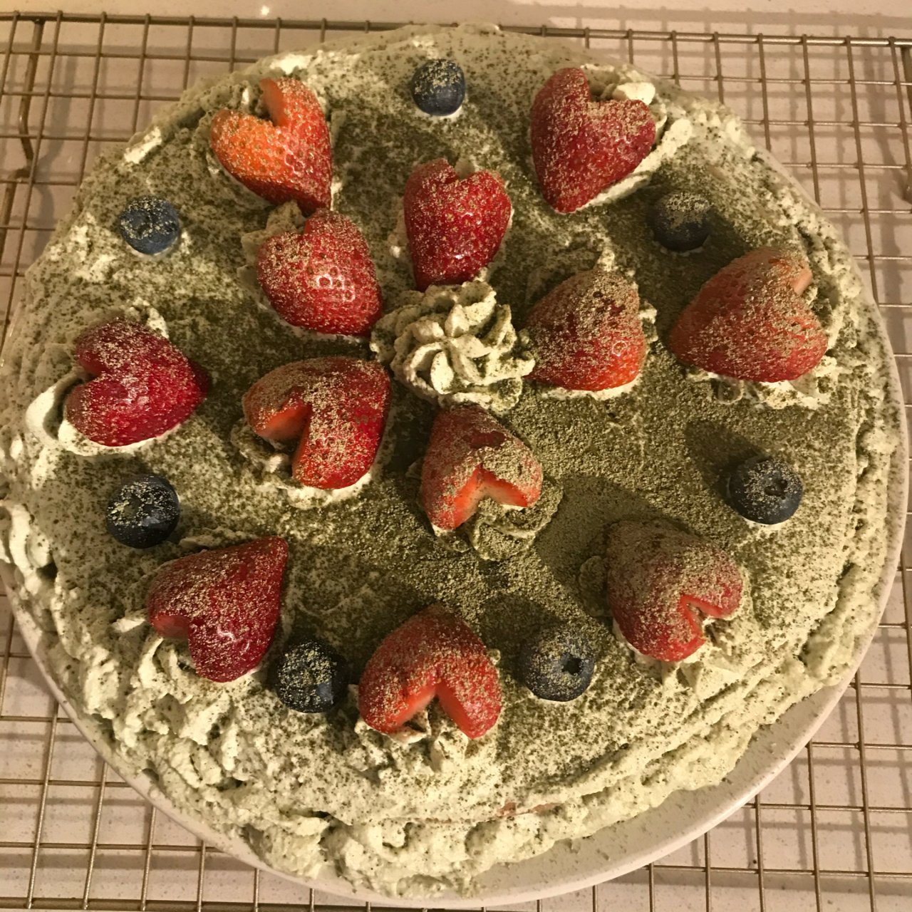 抹茶蓝莓蛋糕