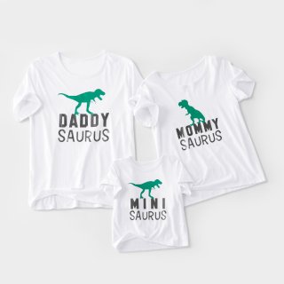 穿去博物馆看恐龙的衣服,Dinosaur Printed Matching T-shirts at Pa
