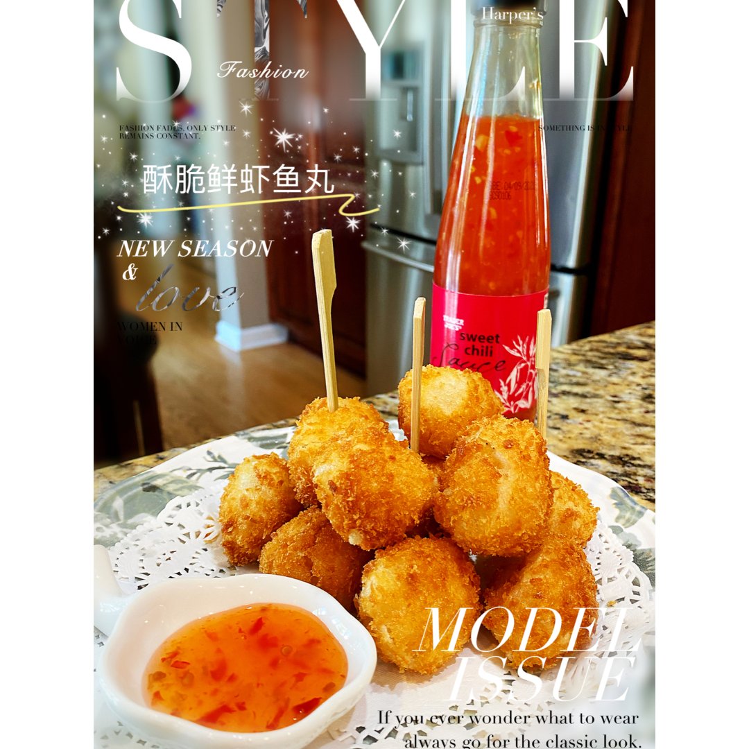 酥脆可口现炸鲜虾鱼丸出锅啦