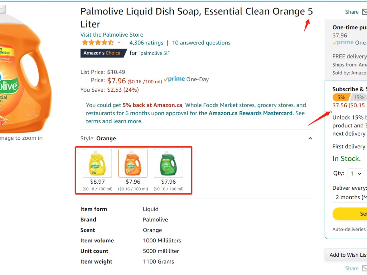 Palmolive Liquid Dish Soap, Essential Clean Orange 5 Liter : Amazon.ca: Everything Else