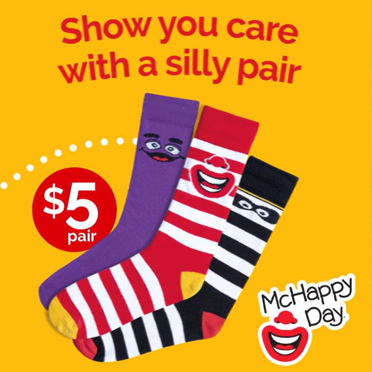 @麦当劳 McHappy Day的袜子看...