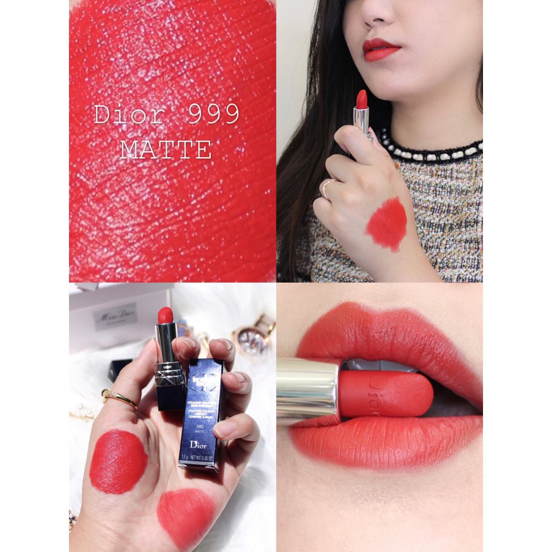 1/8dior的經典色號999rouge matte 啞光口紅走秀色顏色是一個很正的