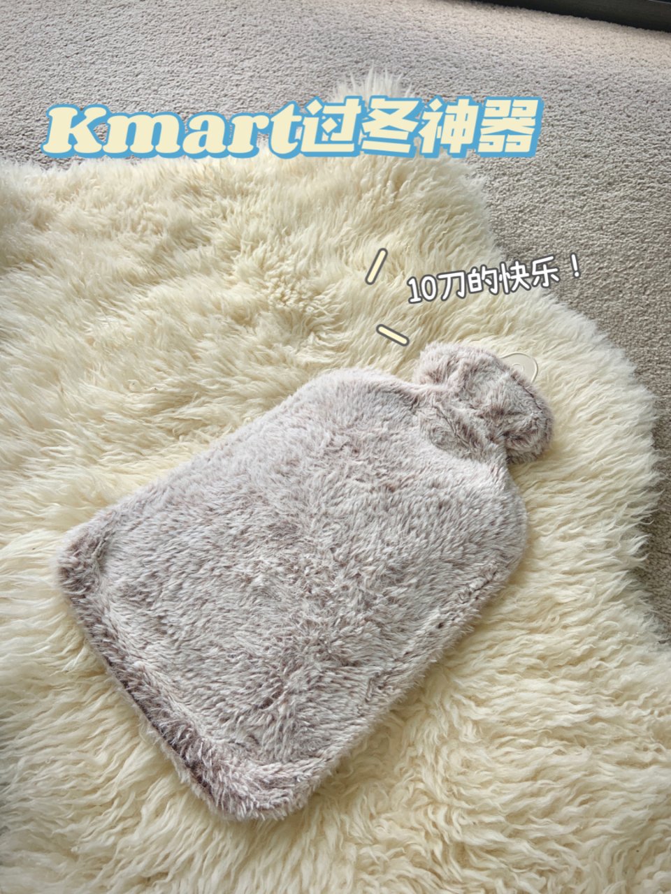 2L Hot Water Bottle with Cover - Faux Fur | Kmart