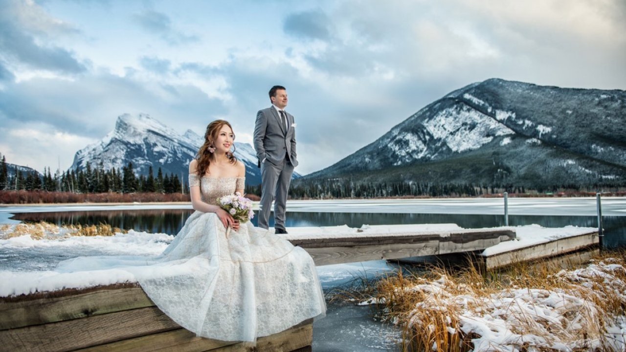 转换一下环境 离开路易斯湖 回去Banff Jackie Au 雪景攝影婚紗照