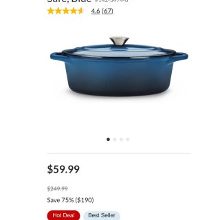 MASTER Chef Oval Dutch Oven, Durable Cast Iron, Oven Safe, Blue | Canadian Tire,椭圆形珐琅铸铁锅,4.6qt