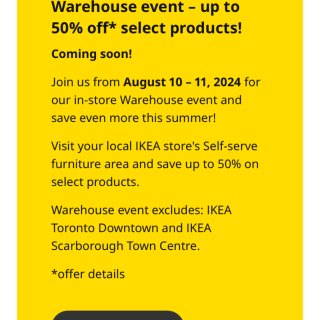 IKEA warehouse sale ...