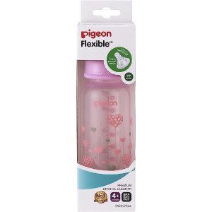 Pigeon满$40享额外9.5折奶瓶 0+ Months Babies, Pink Star, 240ml, Crystal PP, 1-Pack