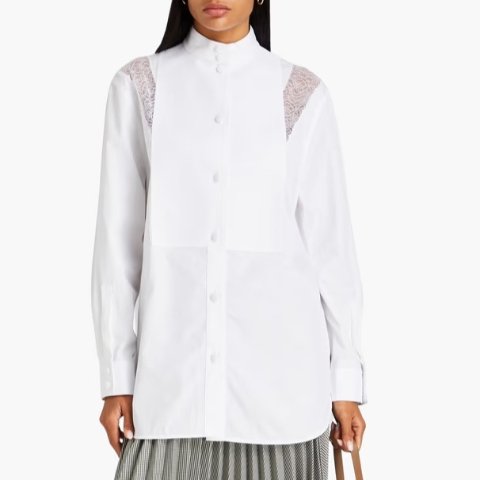 Burberry上波$1459 劲省$1379蕾丝拼接衬衫