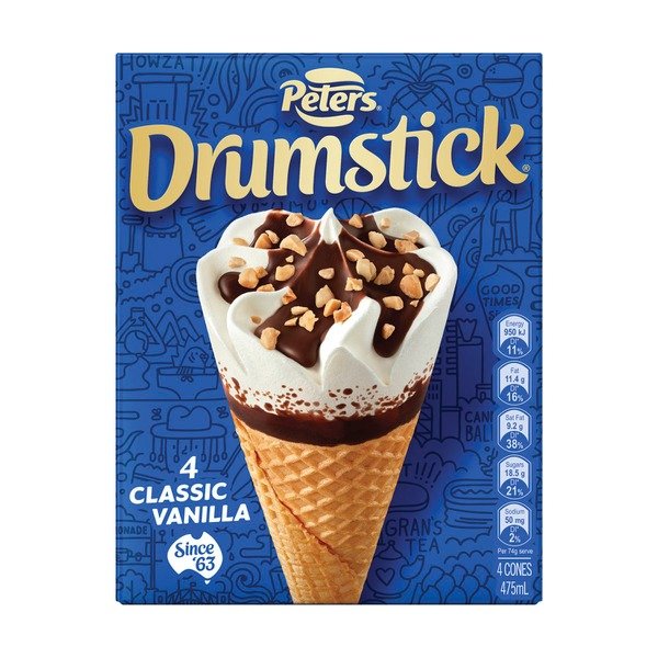 Peters Drumstick 经典香草甜筒 4 件装  | 475mL