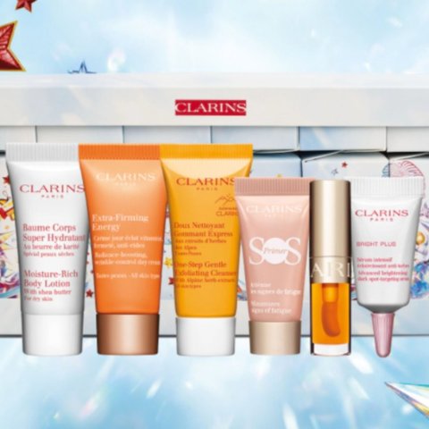 满$140就送Clarins满额送封面6件套🎁 收双萃精华、弹簧面霜、兰花面油