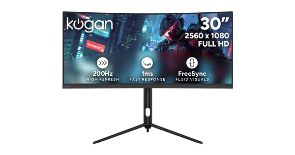 30 英寸曲面超宽 WFHD 200Hz 1ms FreeSync 游戏显示器 (2560 x 1080)