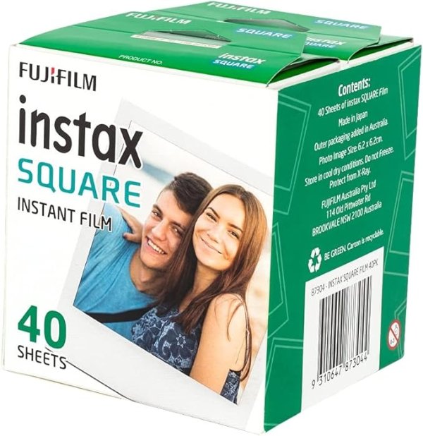 instax SQUARE Film - White (40 Pack)