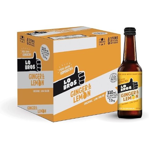 Lo Bros 姜和柠檬味 330ml x 12 瓶