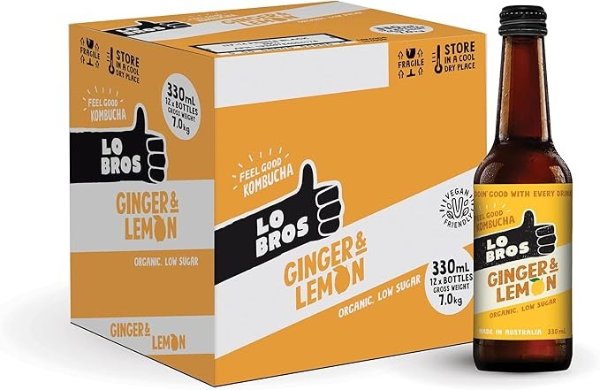 Lo Bros 姜和柠檬味 330ml x 12 瓶