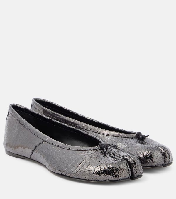 Tabi leather ballet flats