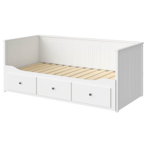 HEMNES 汉尼斯 沙发床框架带3个抽屉, 白色, 单人