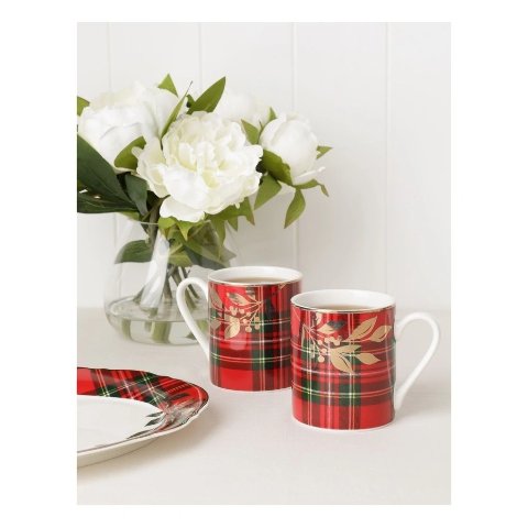 Heirloom Tartan Mug Set of 2 in Red