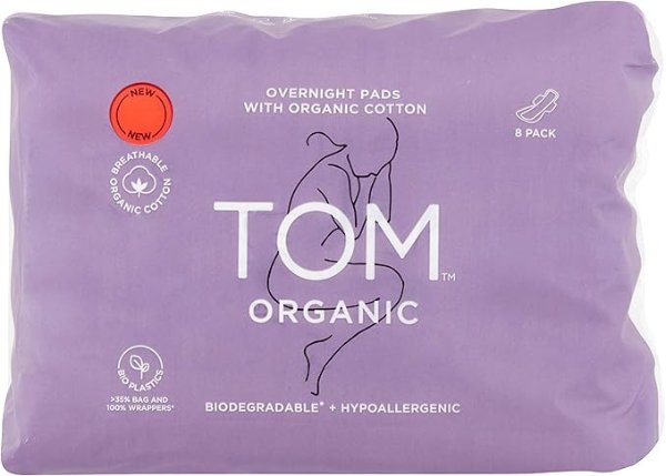 TOM Organic 夜用卫生巾 8片