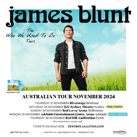 墨尔本 悉尼 等五城即将开唱James Blunt 《Who We Used To Be》11月澳洲强势来袭！