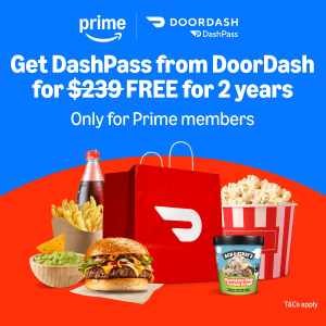 Amazon Prime会员福利来薅 免费领取两年Dashpass