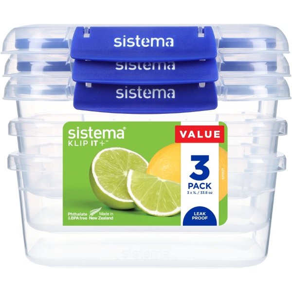 Sistema 食物保鲜盒 1L 3 Pack