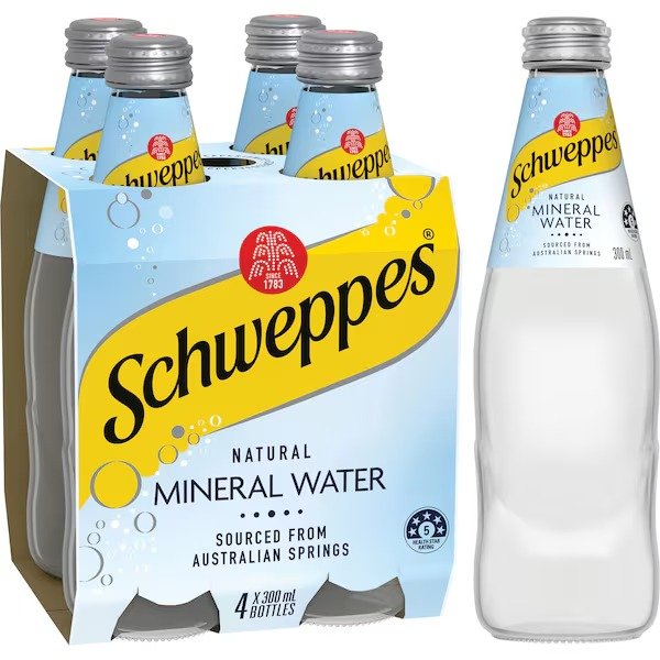 Schweppes 天然矿泉水 300 毫升 x 4 件装