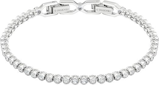 Women's Emily Bracelet Collection, Rhodium Finish, Blue Crystals, Clear Crystals