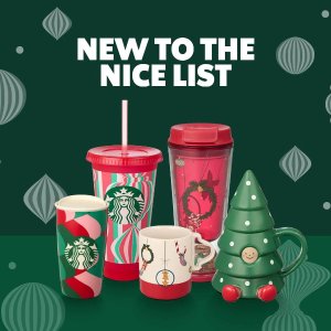 Starbucks 圣诞节薅羊毛！限定系列水杯上新+折扣直降