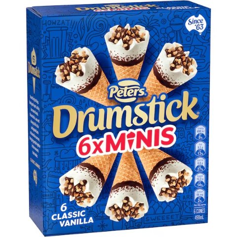 Peters Drumstick 迷你香草冰激凌 6支装