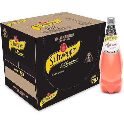 Schweppes 柑橘零糖，12 x 1.1L