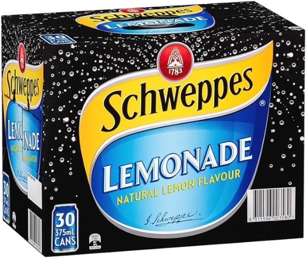 Schweppes 柠檬气泡水, 30 x 375mL