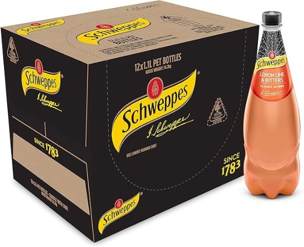 Schweppes 柠檬酸橙 苦味气泡水，12 x 1.1L